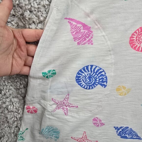 Escape by Habitat Shell Print Dress L Cotton Pockets Travel Beach Coastal Fit - Picture 4 of 12